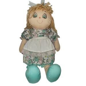 Vintage 1980s Commonwealth soft plush doll with dress 16"‎ FREE SHIPPING